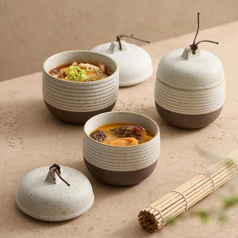 Ceramic Clay Pot Single-Serve Soup Stew Steaming Cup