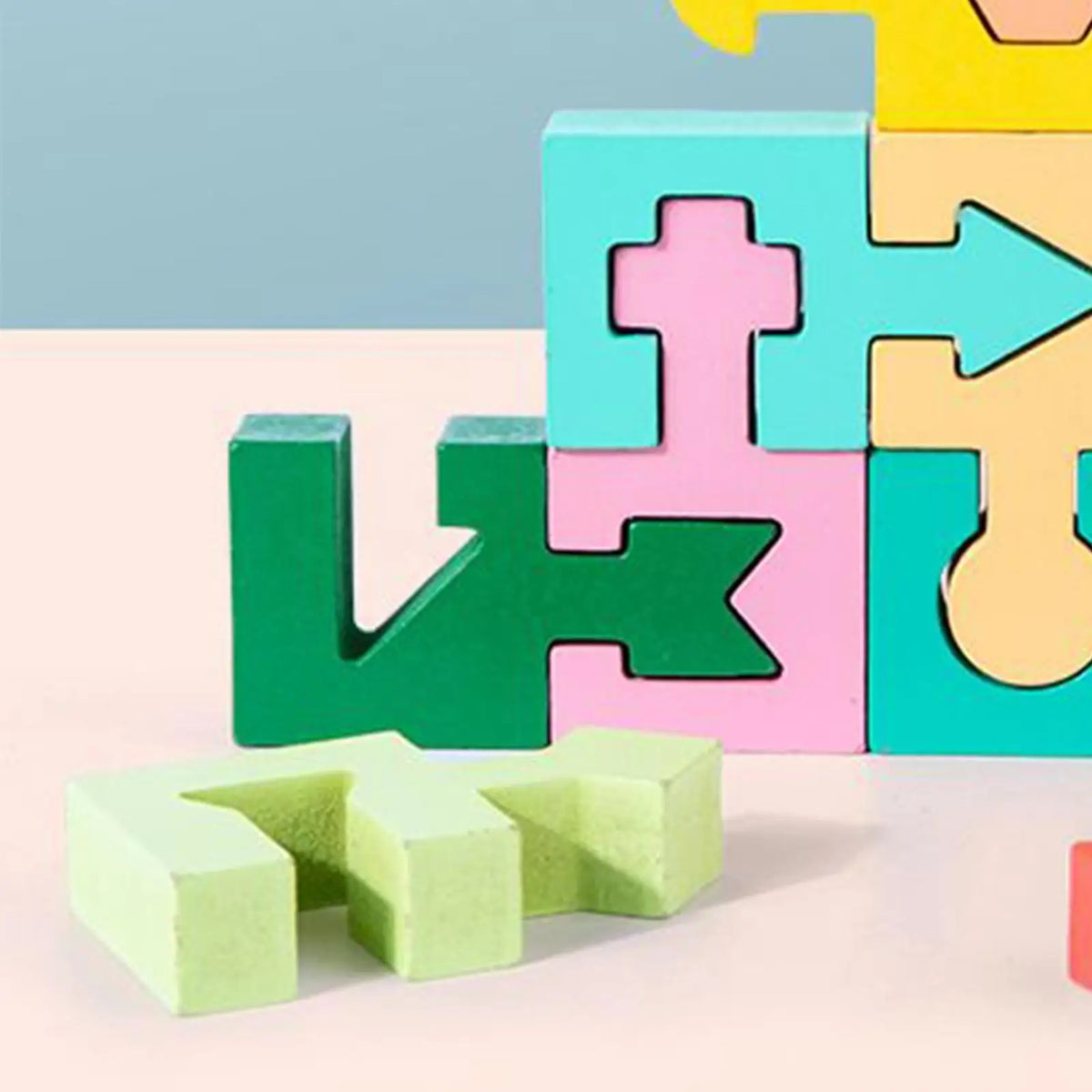 Wooden Geometric Shape Puzzle 16 Pcs – Kids Learning Toy