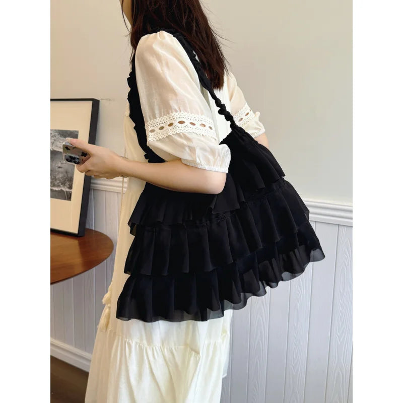 Japanese Minimalist Puffy Skirt Shoulder Bag | Women's Tote Shoulder Bag Nixie