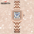 REBIRTH Women's Square Roman Numeral Quartz Watch | Elegant Women's Quartz Watch Nixie Rose