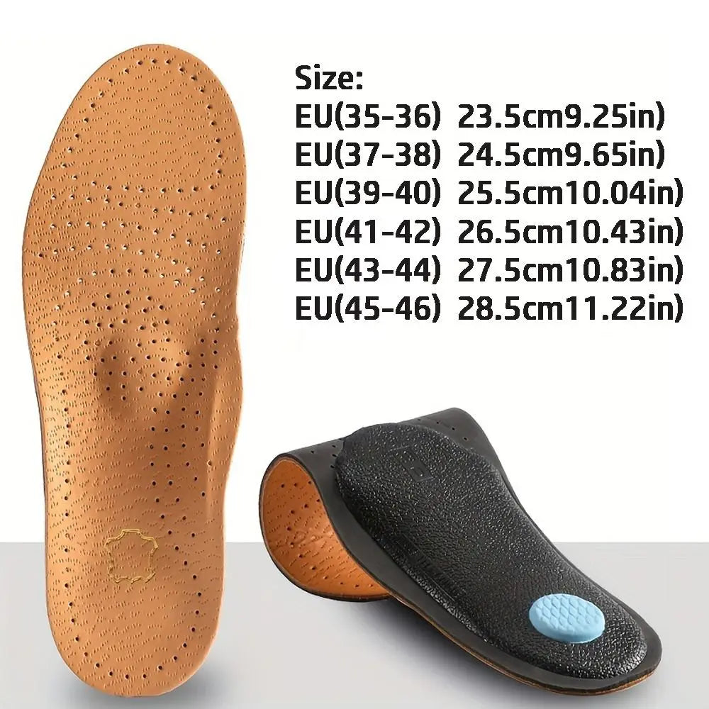 Orthopedic Leather Insoles for Flat Feet – Unisex Arch Support Orthotic Shoe Insoles Nixie