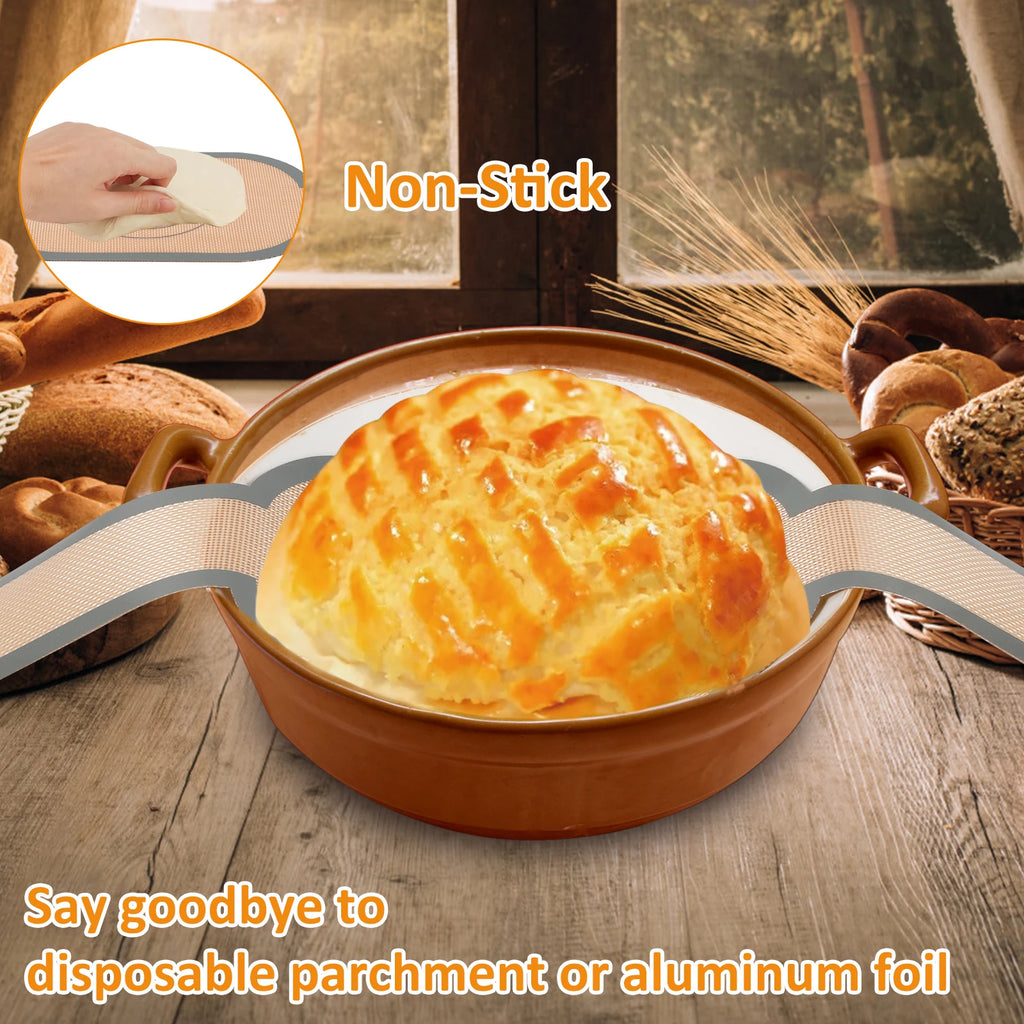 2-Pack Silicone Bread Sling Non-Stick Dutch Oven Liner Baking Mat Silicone Baking Mat Nixie