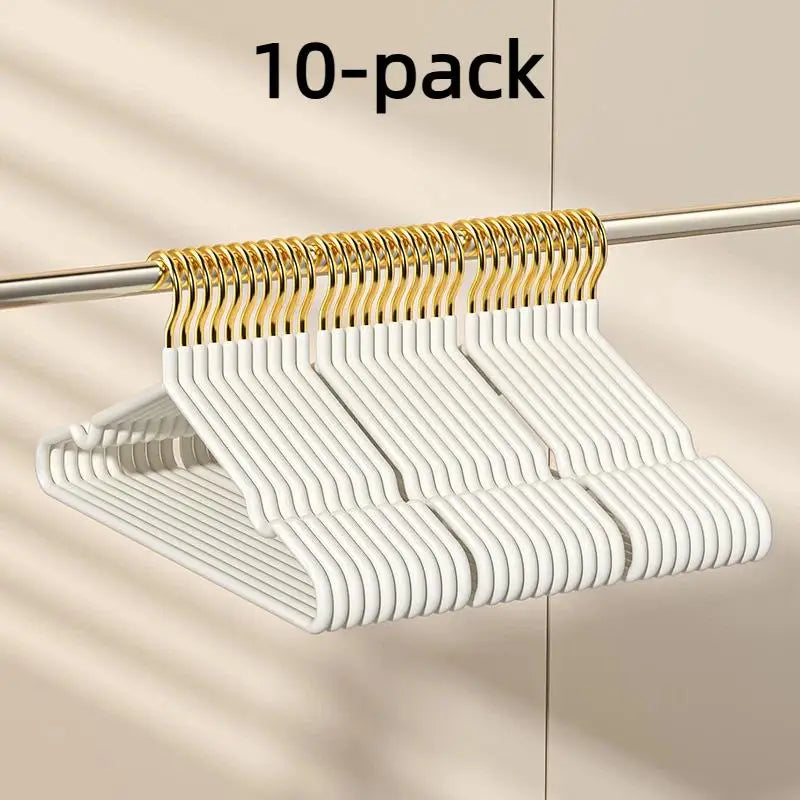 10-Pack Non-Slip Metal Clothes Hangers – PVC Coated, 40cm Clothes Hangers Nixie White