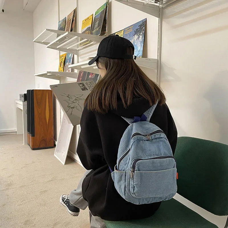 Nixie Denim Mini Backpack – Travel Daypack for Women & Teens Denim Mini Backpack Nixie