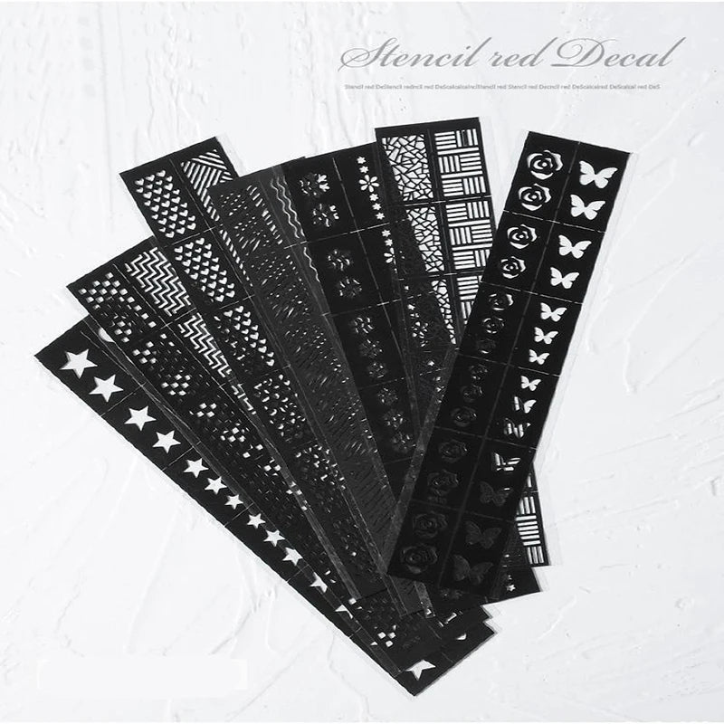 Hollow Nail Art Stamping Stencils – Letter & Flower Decals Nail Art Stencils Nixie