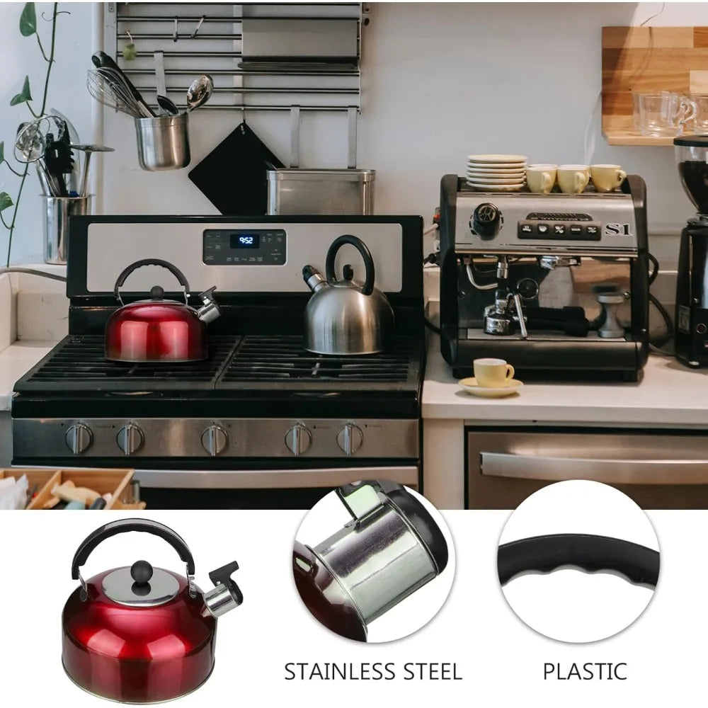 3L Stainless Steel Whistling Camping Kettle | Ergonomic Handle Stovetop Whistling Kettle Nixie
