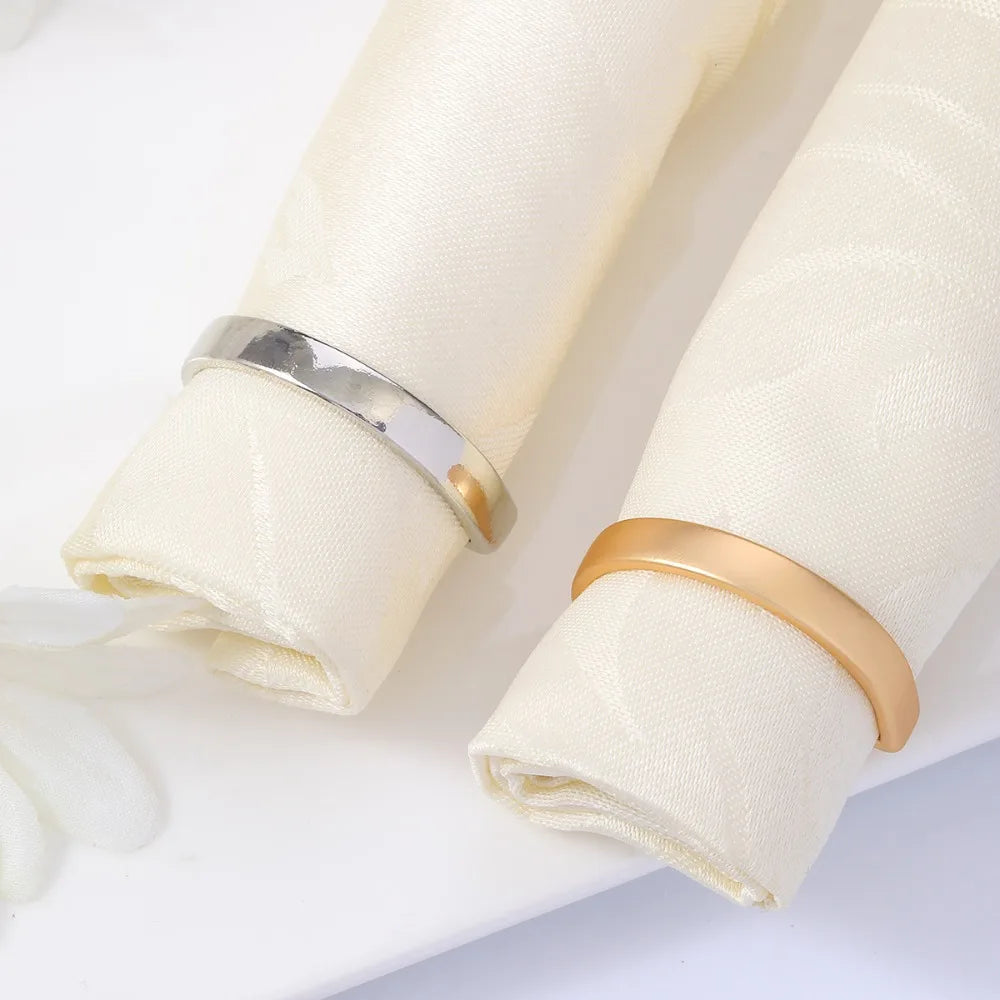 12-Pack Matte Gold Stainless Steel Napkin Rings | D-Shape Napkin Rings Nixie