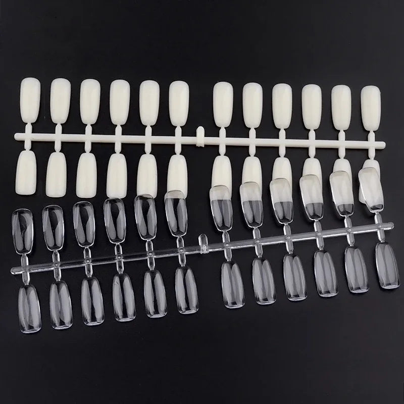 120pcs Fake Nail Tips – Clear & Natural DIY Manicure Set Fake Nail Tips Nixie