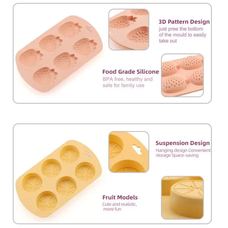 Fruit Silicone Molds – Chocolate Gummy Fondant Pudding Molds