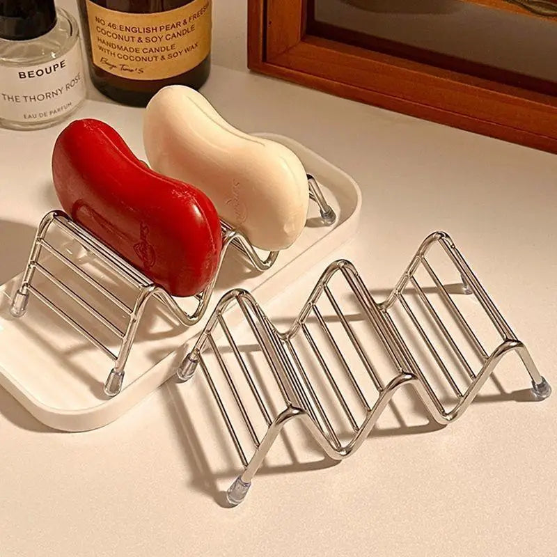 Stainless Steel Soap Rack 2/3 Grid Bathroom Sink Organizer Soap Rack Nixie