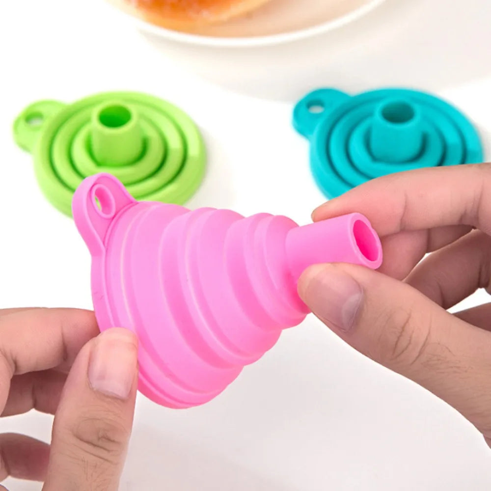 Foldable Silicone Kitchen Funnels – Collapsible, Reusable 2/4 PCS Kitchen Funnel Set Nixie