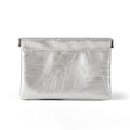 Waterproof PU Leather Coin Purse – Auto-Closure Mini Bag Coin Purse Nixie Large Silver