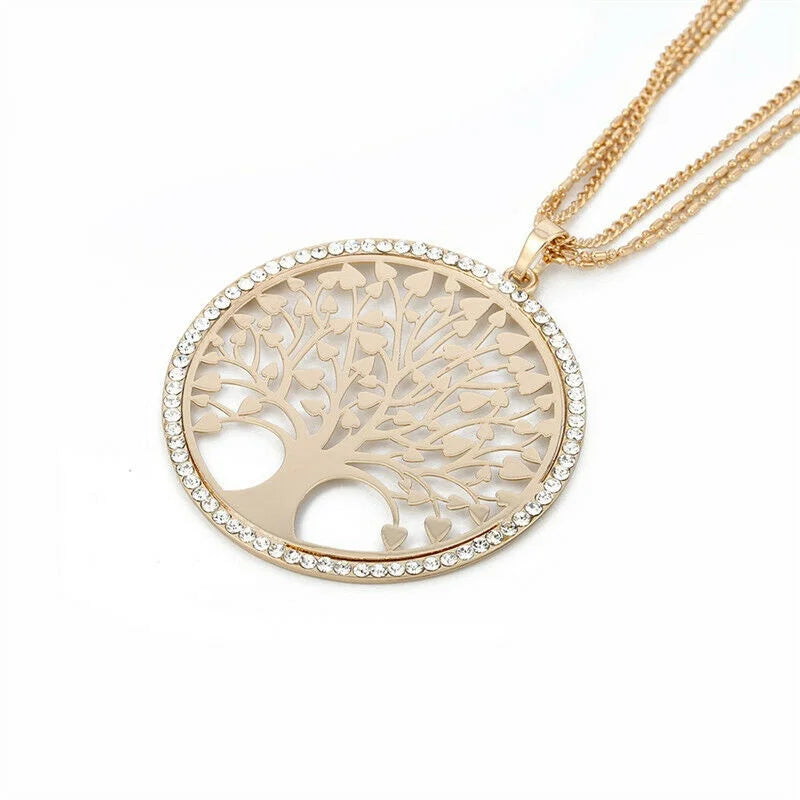Crystal Tree Pendant Necklace – Ethnic Lucky Charm for Women Pendant Necklace Nixie
