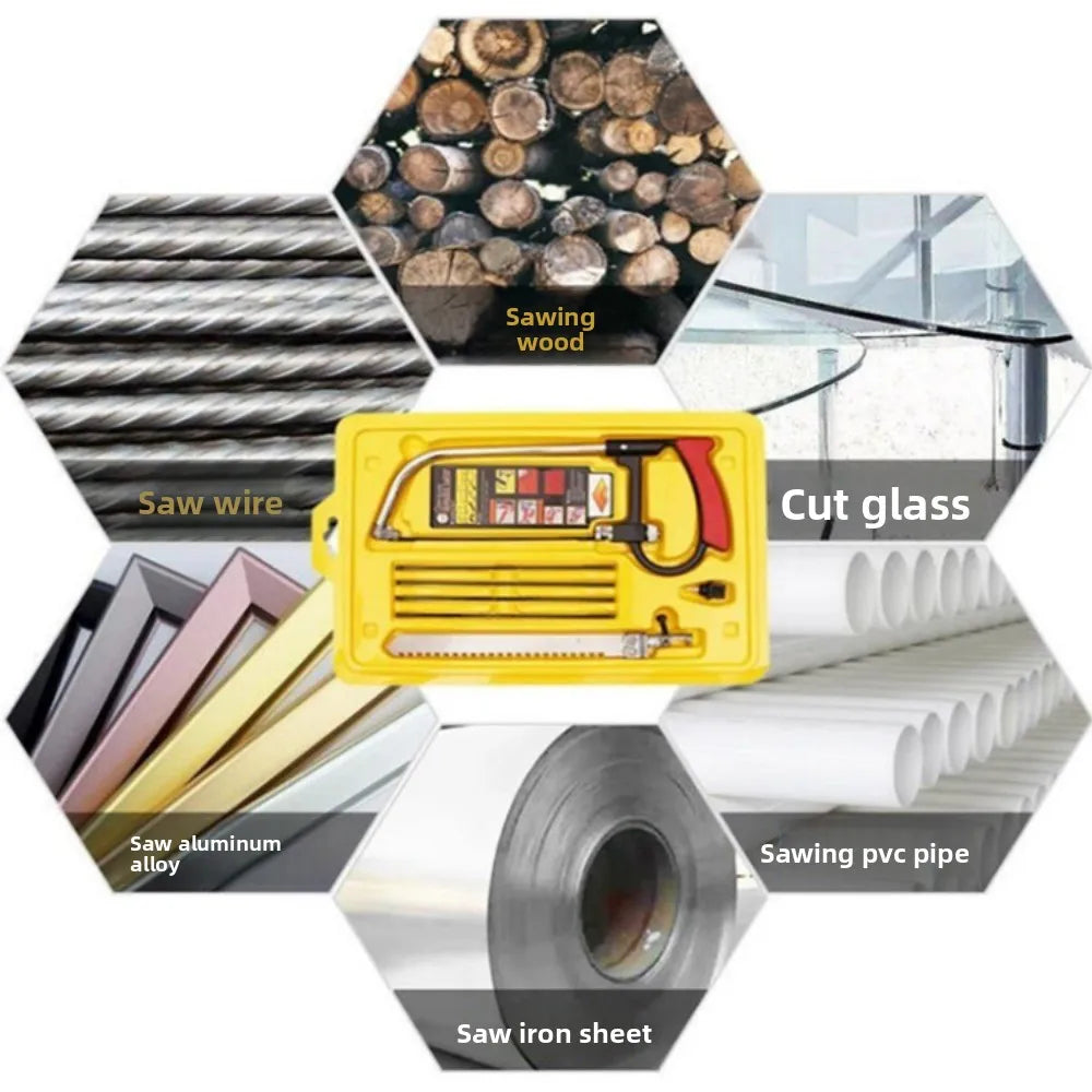 8-in-1 Multi-Purpose Hand Saw Kit with 6 Blades – Wood Metal Glass Multi-Purpose Hand Saw Nixie
