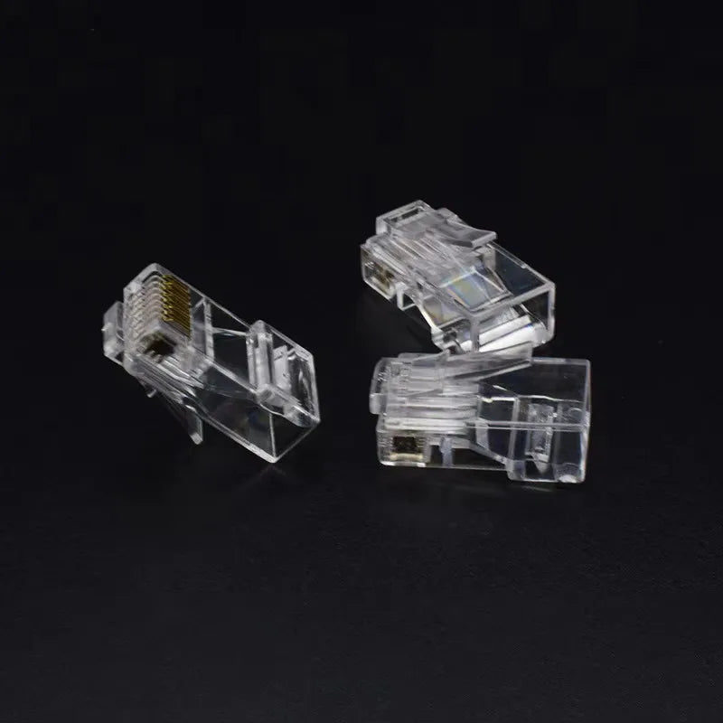 50/100pcs RJ45 Gold-Plated Connectors Cat5 Cat6 Cat6e 1000Mbps Network Connector Plug Nixie