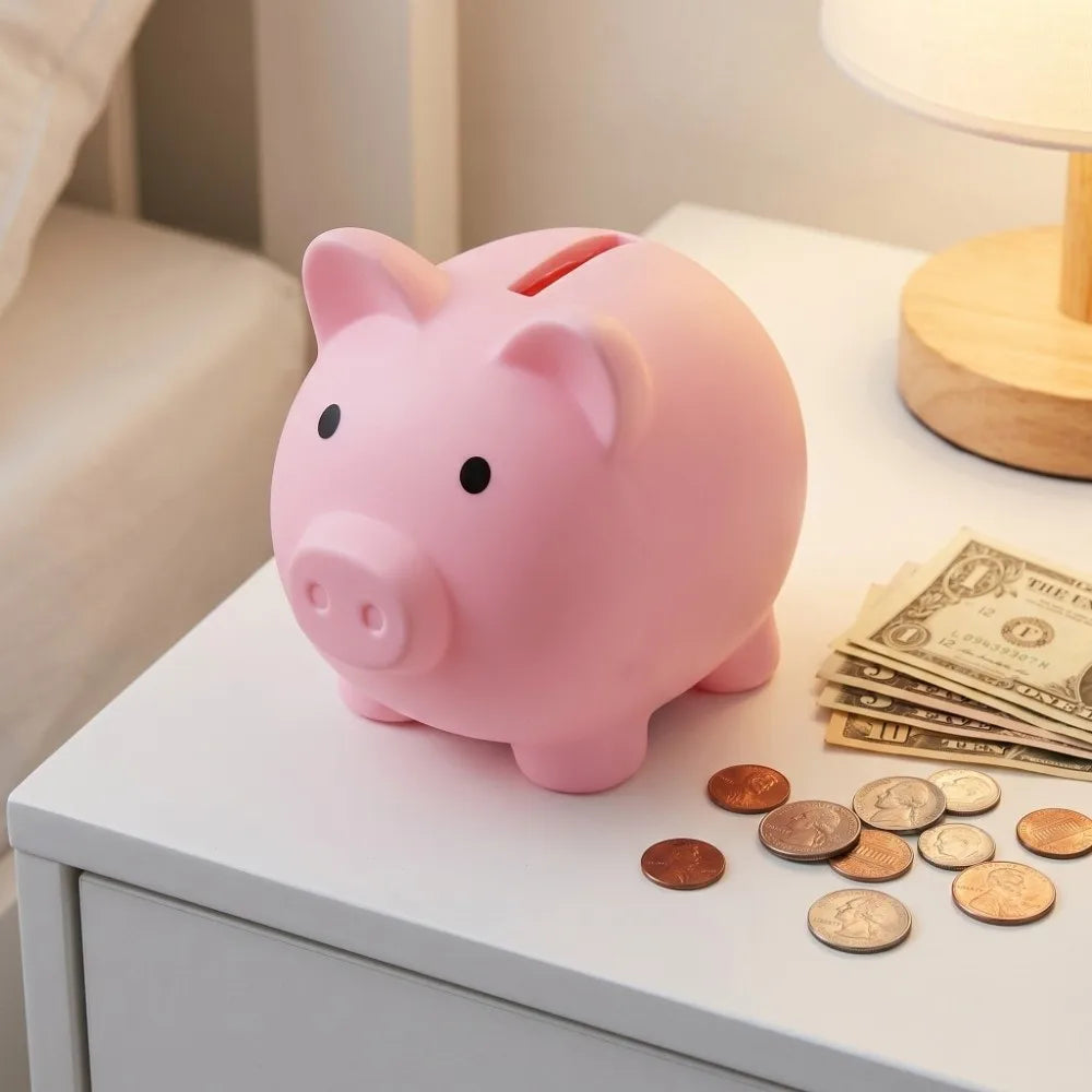 Cute Cartoon Piggy Bank for Kids – Vinyl Coin Money Box Kids Piggy Bank Nixie