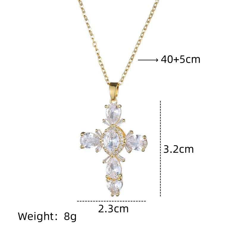 Cross Pendant Necklace for Women – Copper & Stainless Steel Pendant Necklace Nixie