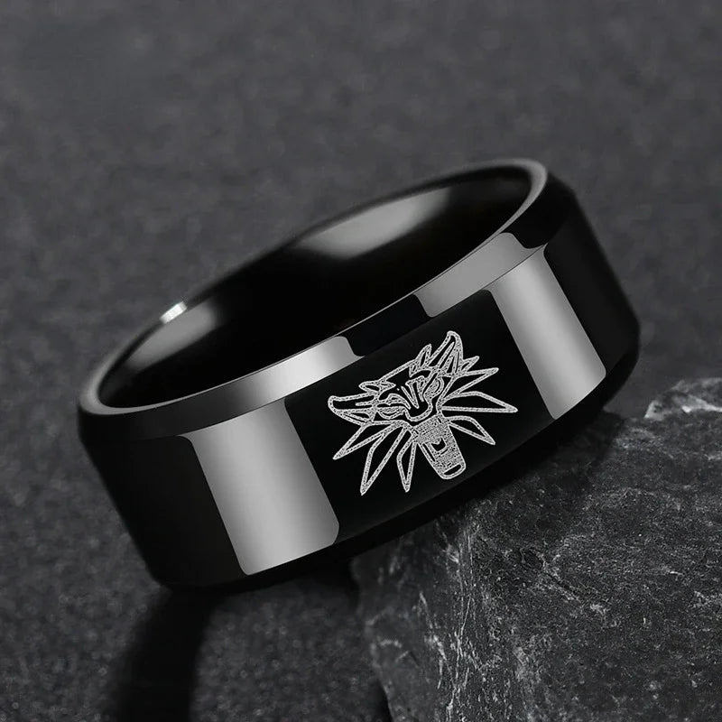 8mm Vintage Punk Black Unisex Ring – Sizes 6–10 | Nixie Fashion Ring Nixie