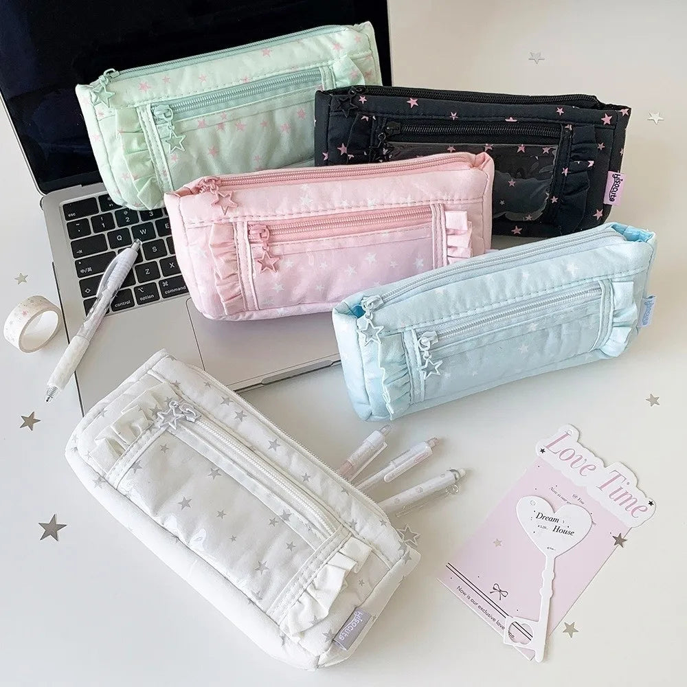 Transparent Pencil Case Large Capacity Badge Display Pen Bag