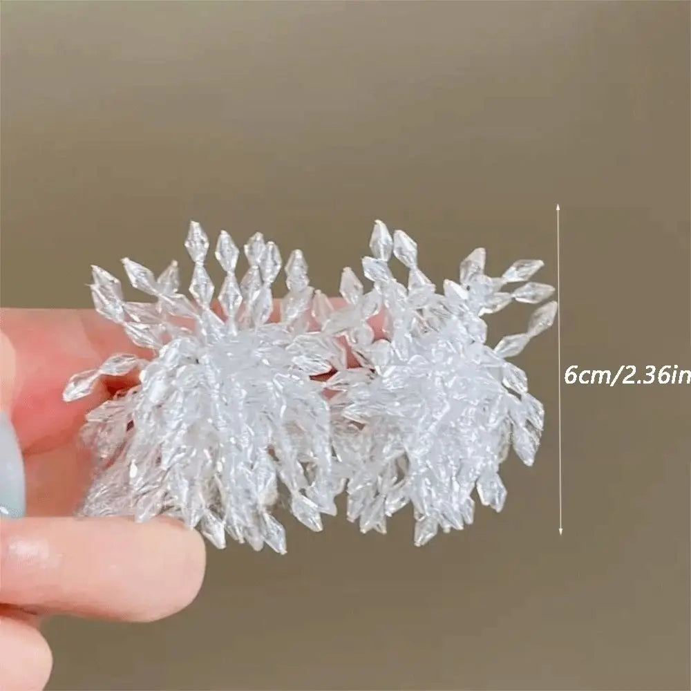 Crystal Beaded Flower Tassel Drop Earrings – Bold Geometric Style Crystal Drop Earrings Nixie