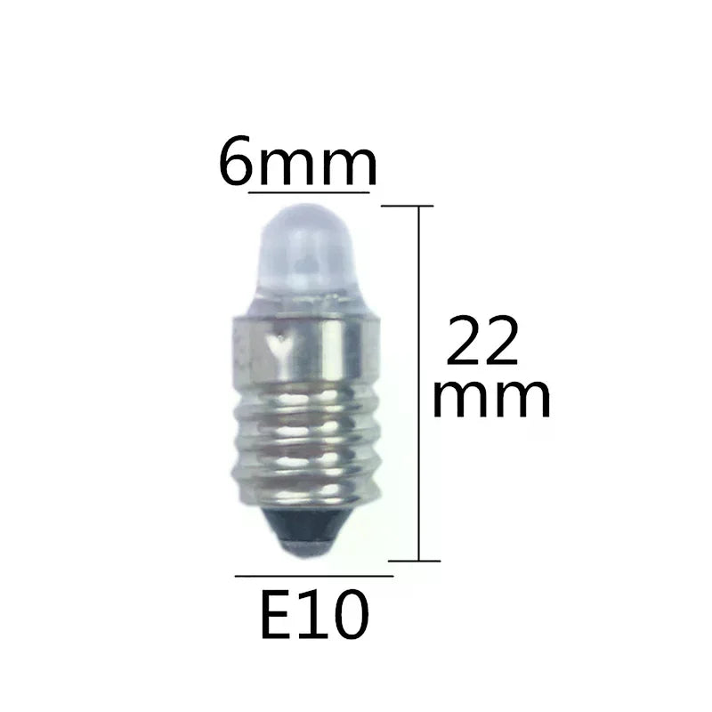 2pcs E10 LED Replacement Bulb DC 3V 6V Flashlight Torch Lamp