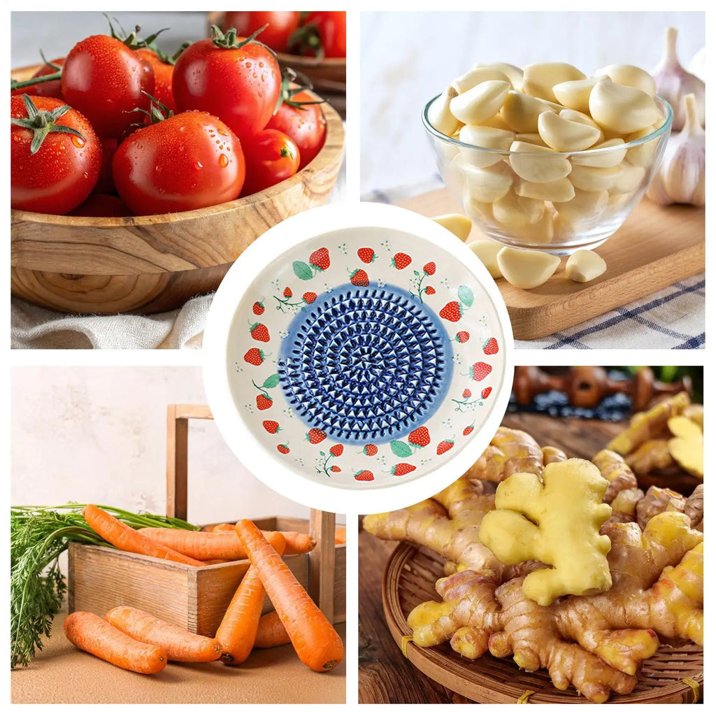 Ceramic Garlic & Ginger Grater Plate – 2-in-1 Kitchen Tool Ceramic Grater Plate Nixie