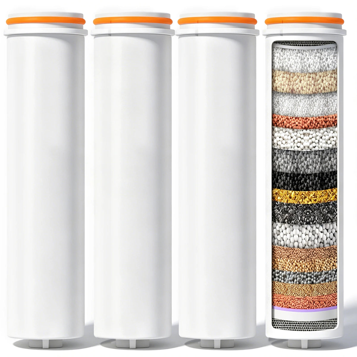 Shower Head Replacement Filter Cartridges 2/4 Pack | Nixie Shower Filter Cartridge Nixie White 4Pcs