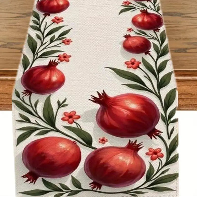 Rosh Hashanah Pomegranate Table Runner | Jewish Holiday Décor Holiday Table Runner Nixie