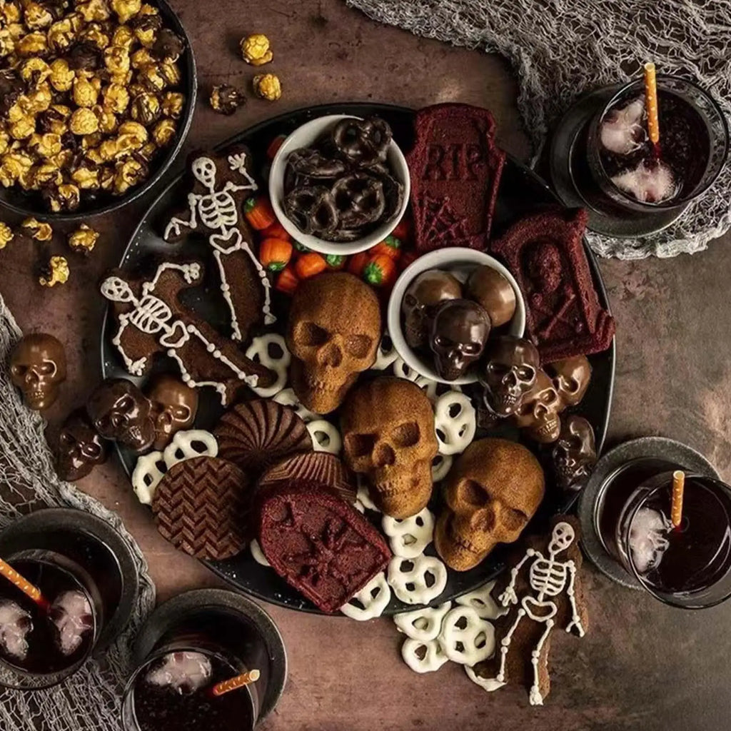 3D Skull Baking Mold – Halloween Cake, Cookie & Candy Mold