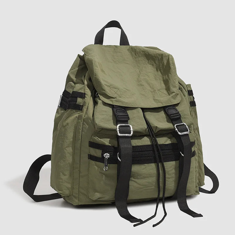 Lightweight Nylon Water-Repellent Backpack 20-35L Travel Bag Travel Backpack Nixie BB-573-Green 20-35L