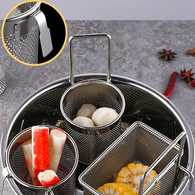 304 Stainless Steel Frying Basket & Mesh Colander Strainer Mesh Colander Strainer Nixie