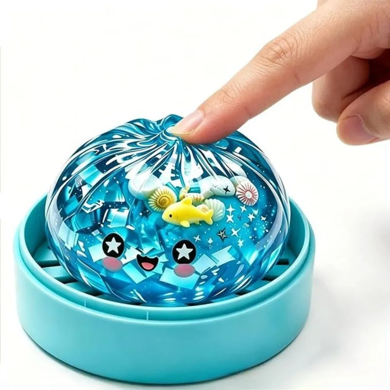 Sea Animal Glitter Squishy Toy | Hidden Mystery Squeeze Bun Squishy Fidget Toy Nixie