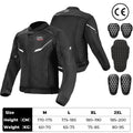 KEMIMOTO Men's Mesh Motorcycle Jacket CE Armor Breathable Motorcycle Jacket Nixie Black XXL