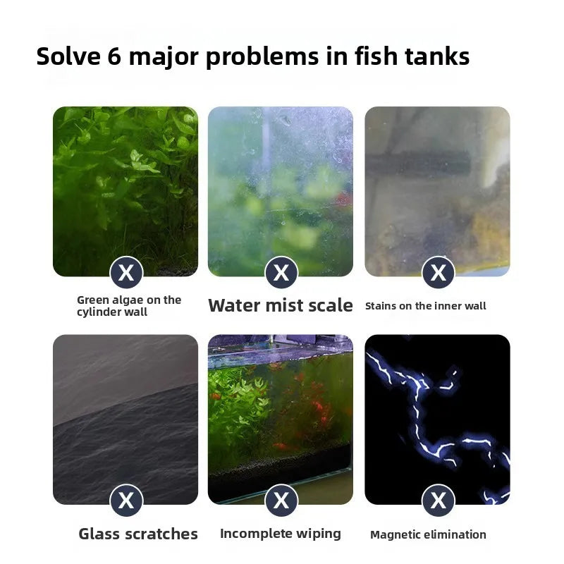 Magnetic Fish Tank Cleaner – Algae Scrubber for Glass & Acrylic Aquarium Algae Scrubber Nixie