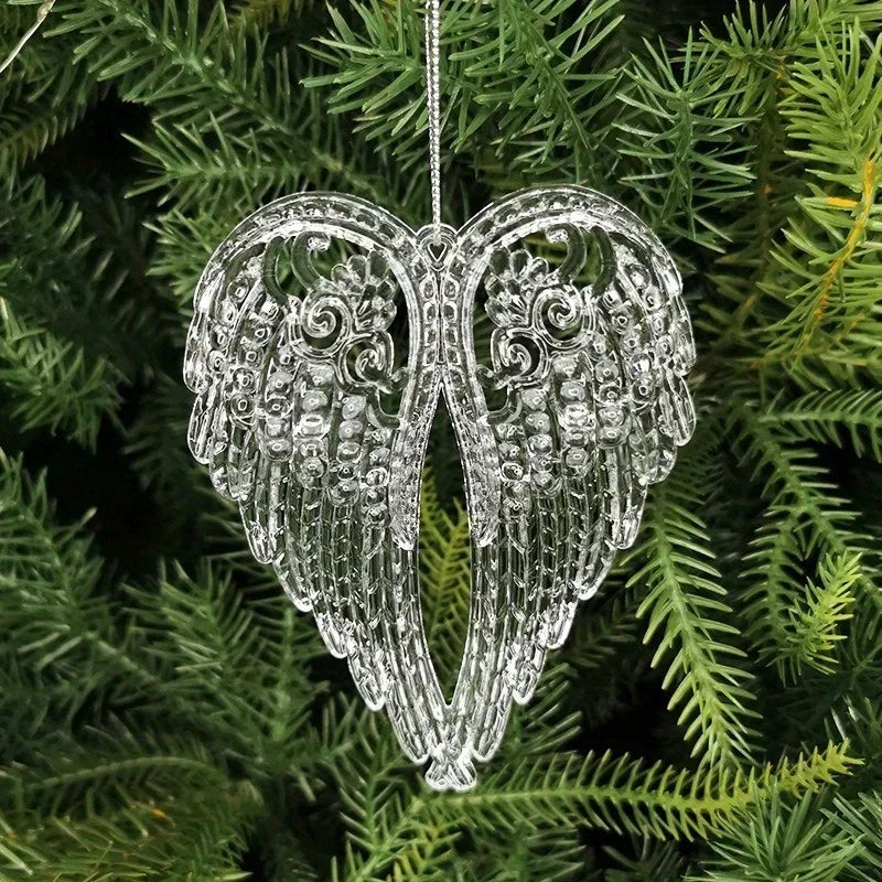Acrylic Angel Wing Christmas Ornament Hanging Pendant Christmas Ornament Pendant Nixie