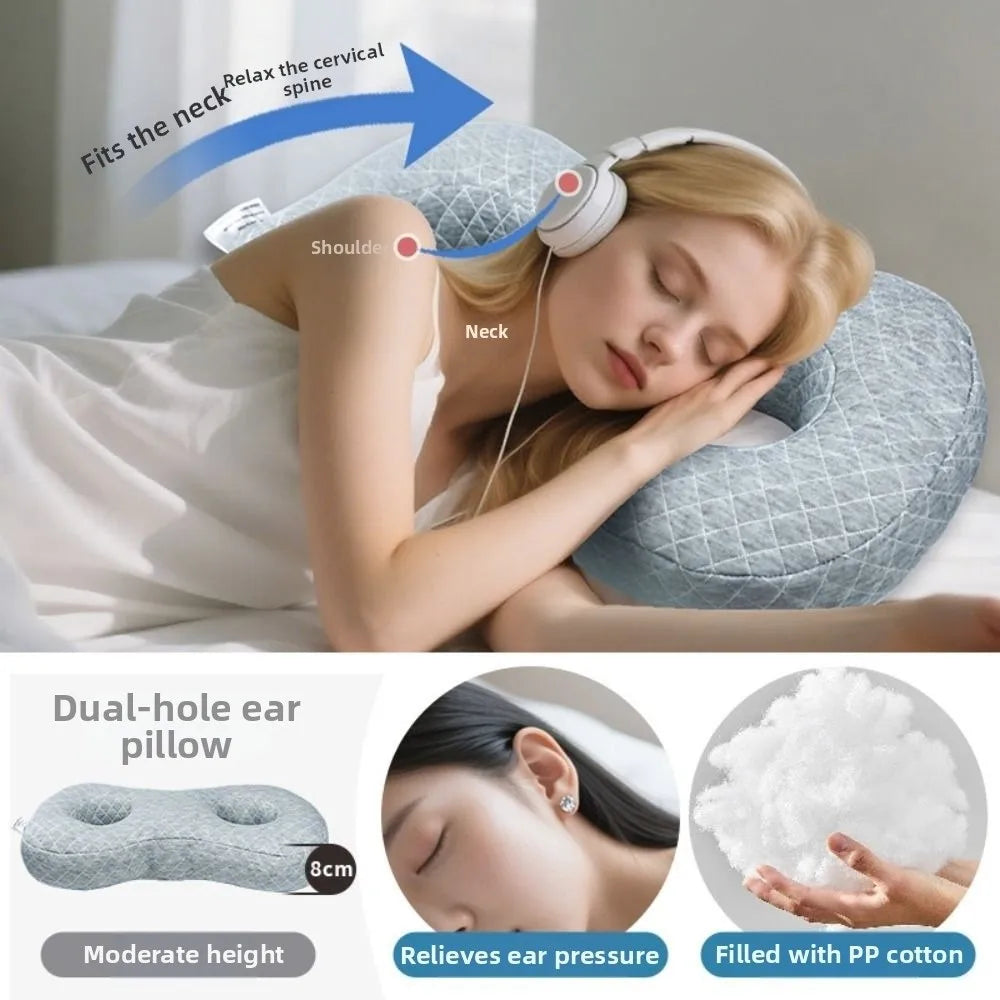 Ear Piercing Pillow – Dual Holes, Memory Foam Side Sleeper