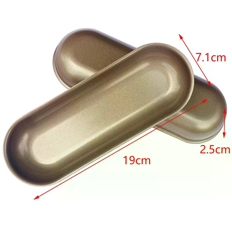 7-Inch Non-Stick Hot Dog Bun Mold | Carbon Steel Bakeware Bread Baking Mold Nixie