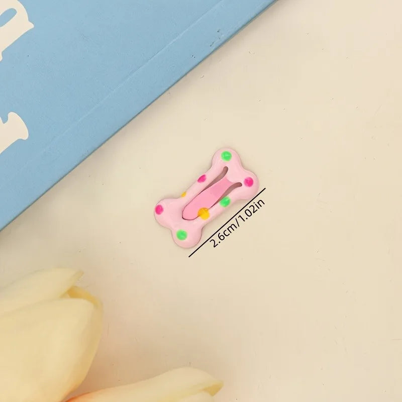 10pcs Multicolor Bone Snap Pet Hair Clips – Dogs & Cats Pet Hair Clips Nixie