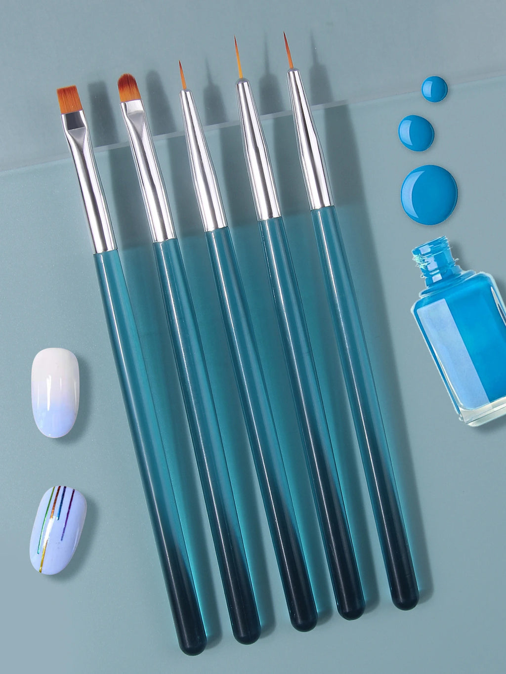 5-Piece Nail Art Brush Set – Painting, Dotting & Liner Tools Nail Art Brush Set Nixie
