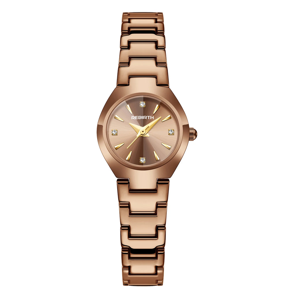 REBIRTH Women's Polygonal Dial Quartz Watch – Elegant Style