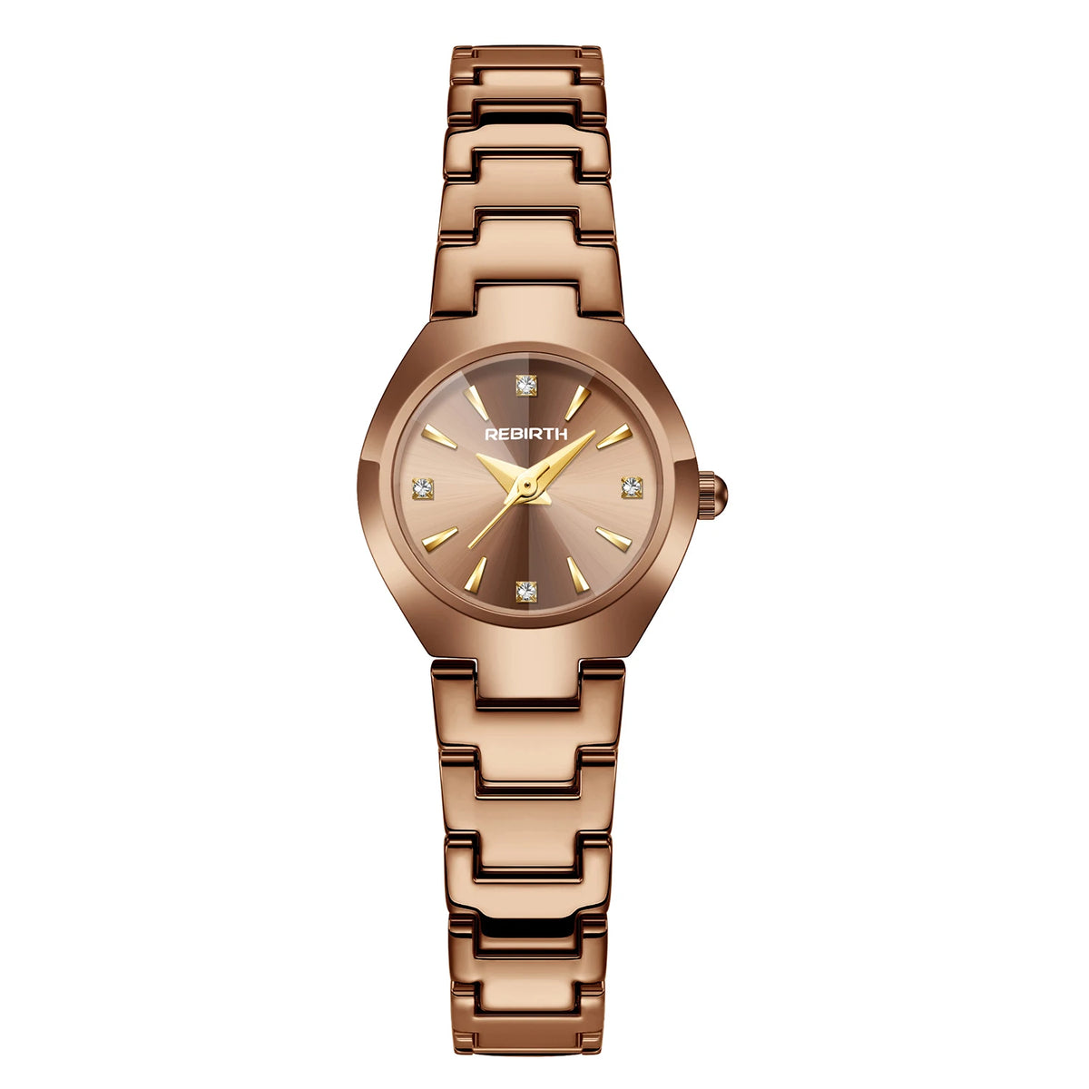 REBIRTH Women's Polygonal Dial Quartz Watch – Elegant Style
