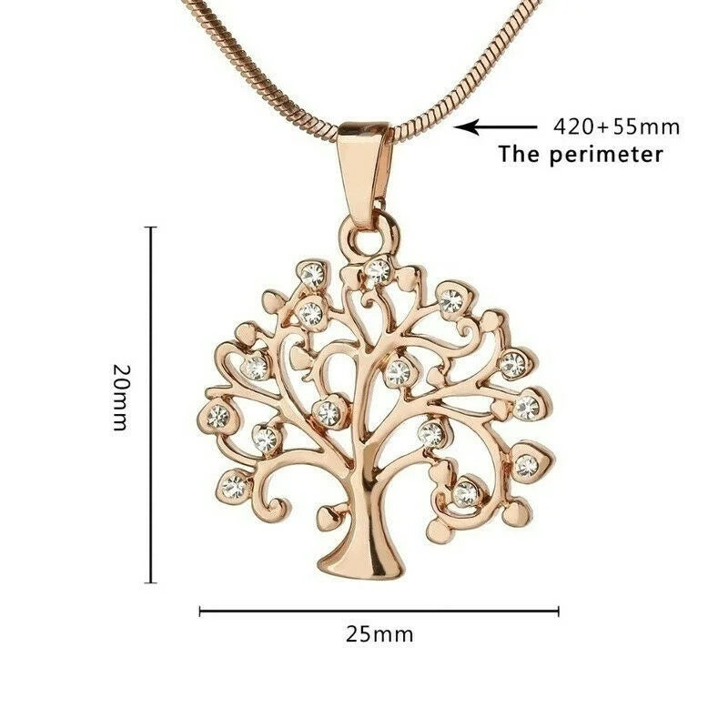 Tree of Life Pendant Necklace – Turquoise Crystal & Copper Alloy Pendant Necklace Nixie