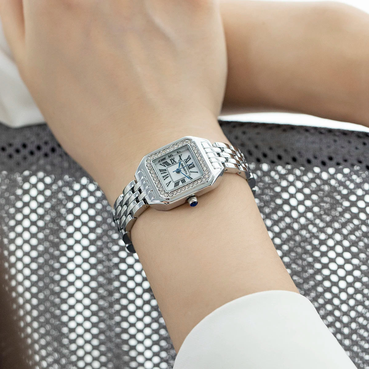 REBIRTH Women's Square Roman Numeral Quartz Watch | Elegant Women's Quartz Watch Nixie