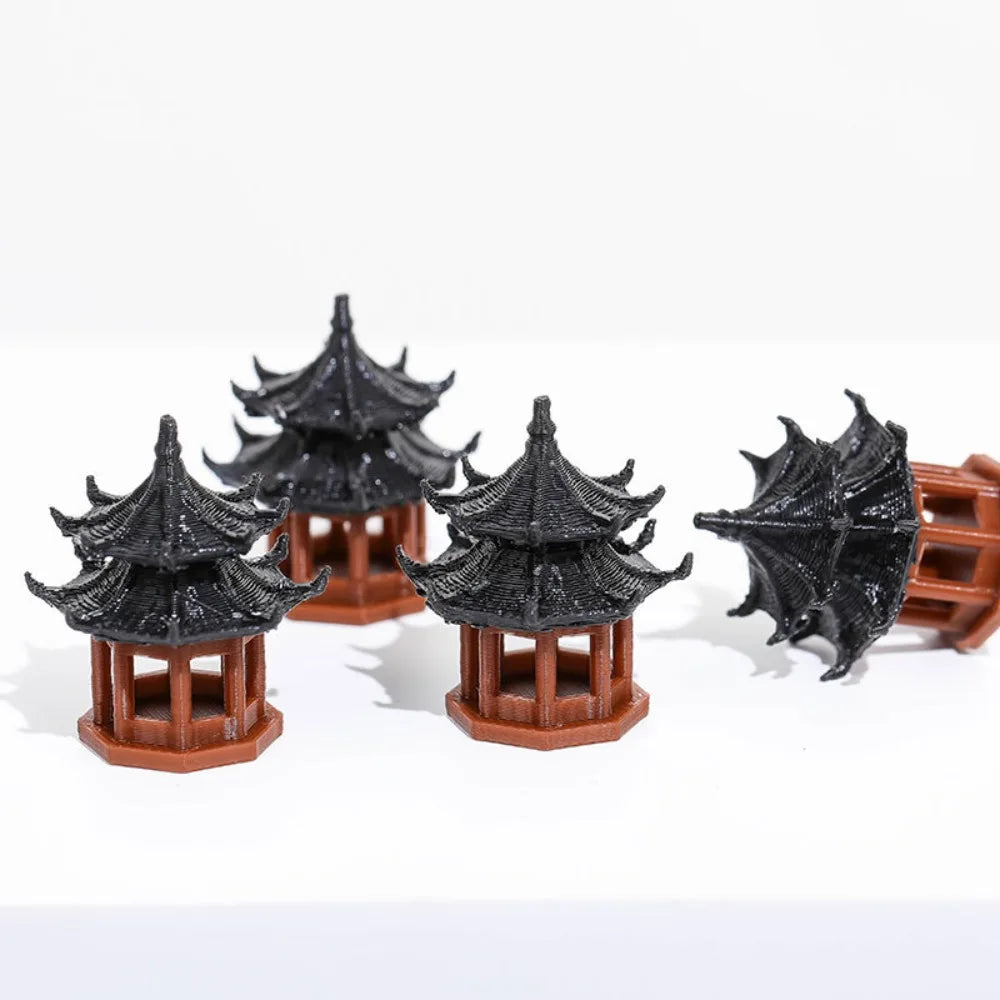 Miniature Hexagonal Pagoda Figurine – Micro Landscape Decor Miniature Figurine Nixie