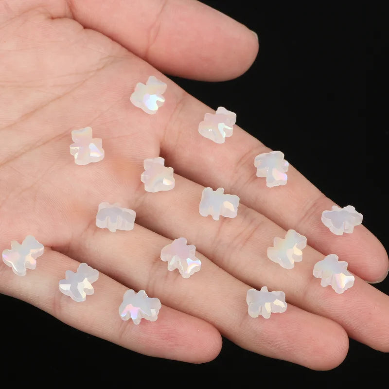 10pcs AB Crystal Faceted Bear Beads for DIY Jewelry Making Crystal Craft Beads Nixie