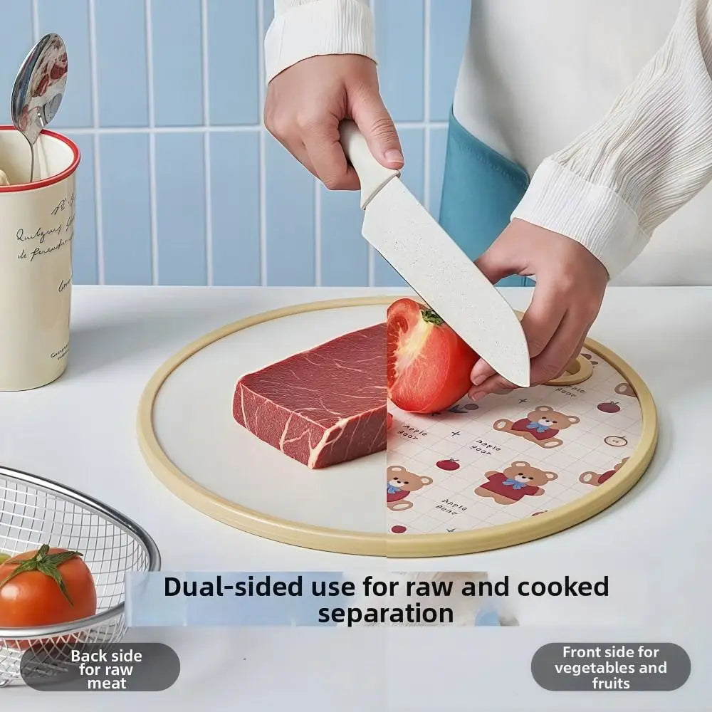Food Grade Plastic Cutting Board Double Sided Non-Slip with Stand