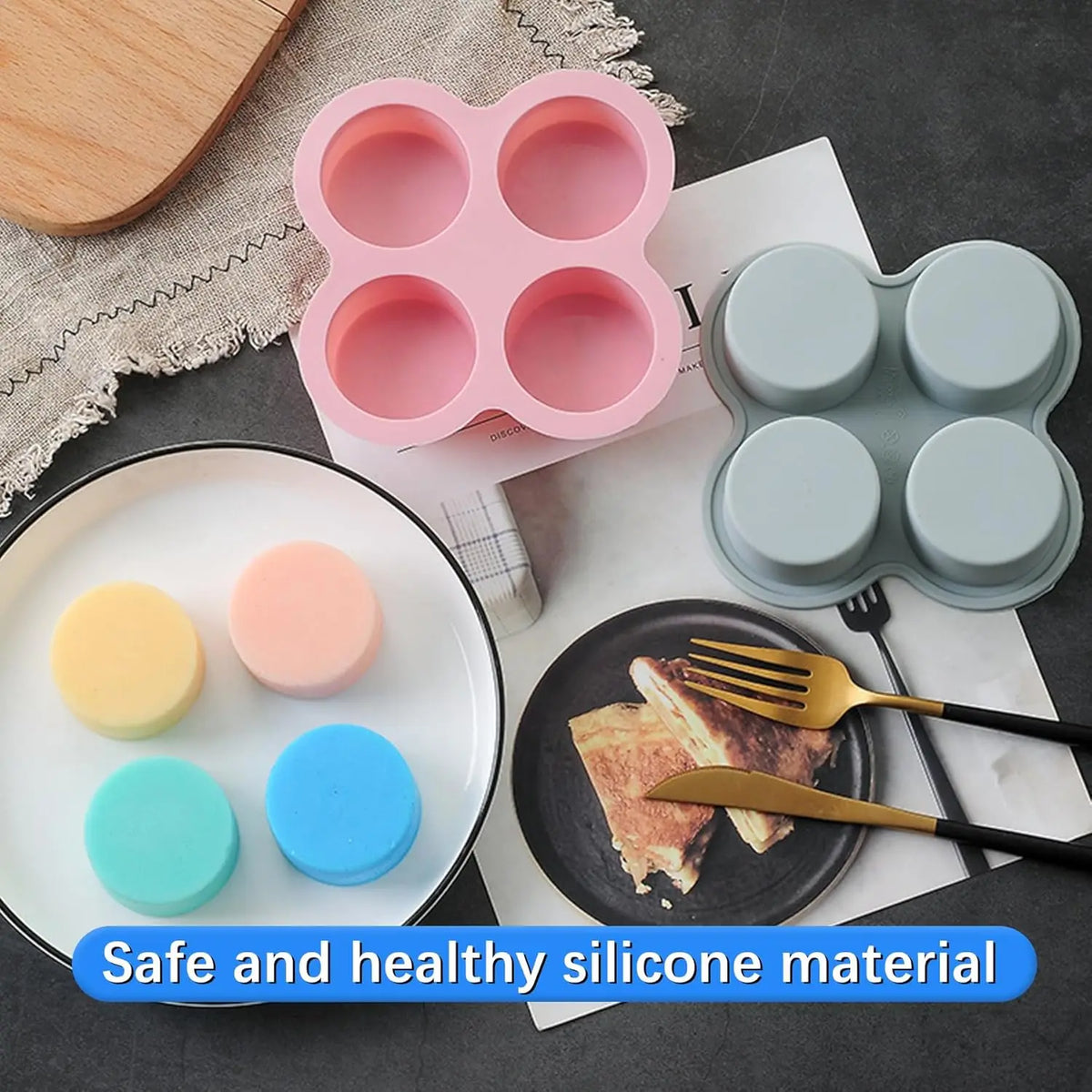 4-Cavity Silicone Egg & Muffin Mold – Non-Stick Air Fryer Baking Silicone Baking Mold Nixie