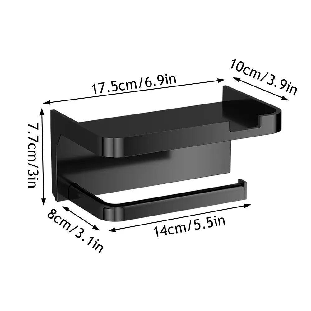 No-Drill Wall Mounted Toilet Paper Holder with Shelf Toilet Paper Holder Nixie