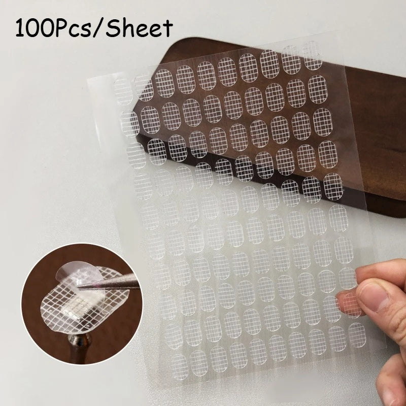 100Pcs Double-Sided Clear Nail Gel Tape – Nail Tip Display Strip Nail Art Tape Nixie Grid