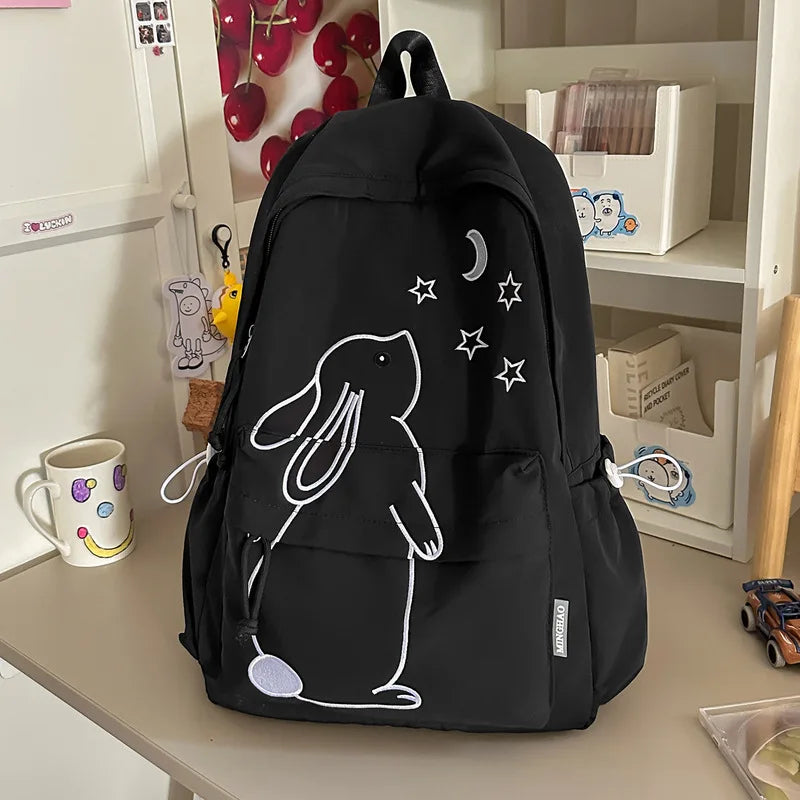 Embroidered Floppy Ear Bunny Kawaii Backpack – Light Blue Kawaii Backpack Nixie